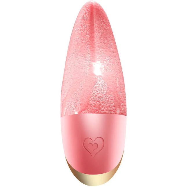 Armony zungenvibrator und stimulator mit rosa transluzentem glas lava lampe und matter herzdesign basis