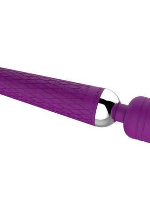 ArmonyFlex luxuriöser massage und vibrator in lila silikon mit strukturiertem griff und silbernen metallenden