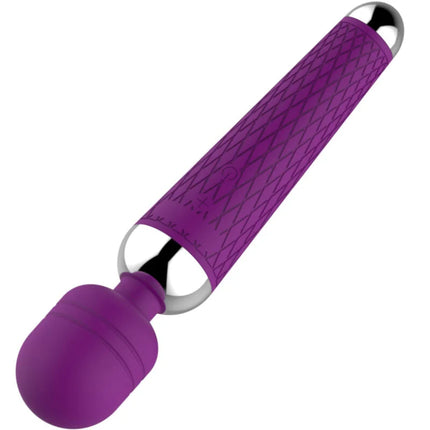 Armonyflex luxuriöser massage und vibrator in lila silikon mit strukturierter griffzone und chrom akzenten