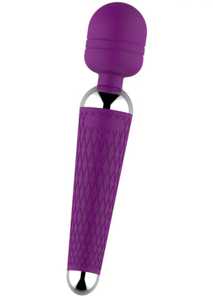Armonflex luxuriöser silikonumhüllter violetter wand-vibrator mit texturiertem griff und metallischen akzenten
