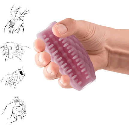 Rosa silikon grip mit strukturierter, gerillter oberfläche für athena eros 15 erlebnisse dehnbar und einzigartig