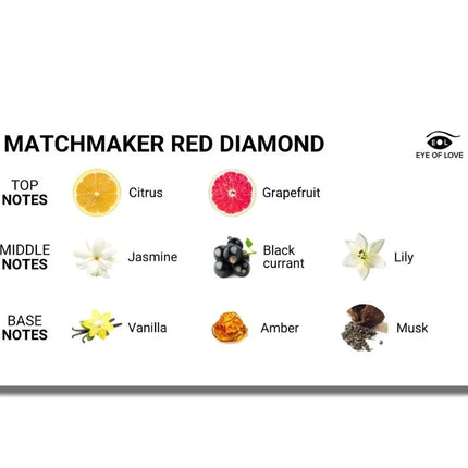 Auge der liebe matchmaker red diamond pheromon parfum 30 ml mit citrus grapefruit jasmin und vanillenoten
