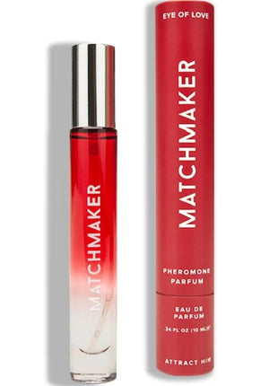 Roll on parfumbottle matchmaker red diamond pheromon parfum 10 ml rot und klar mit silberkappe von matchmaker