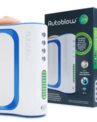Weiß-blaues autoblow ai+ maschine mit beigem silikonkopf für realistische automatische stimulation