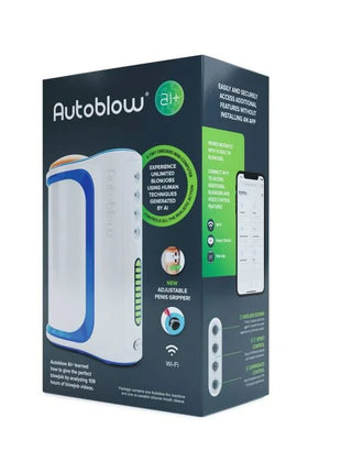 Autoblow ai plus maschine weiß und blau mit modernem design und verstellbarem penisgreifer für komfortable nutzung