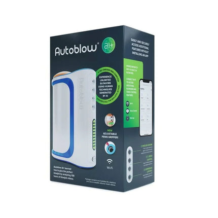 Autoblow ai plus maschine weiß und blau mit modernem design und verstellbarem penisgreifer für komfortable nutzung