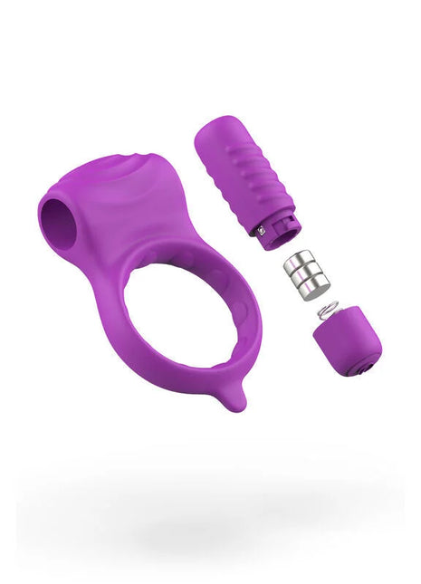 Lila silikonring b schish bcharmed basic orchidee mit strukturierter griff und abnehmbarem zylindrischem kopf und silbernem batteriefach