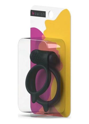 Schwarzer silikonring b charmed basic plus schwarz mit ergonomischem design und kleinem knopf oben