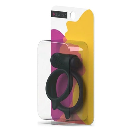 Schwarzer silikonring b charmed basic plus schwarz mit ergonomischem design und kleinem knopf oben