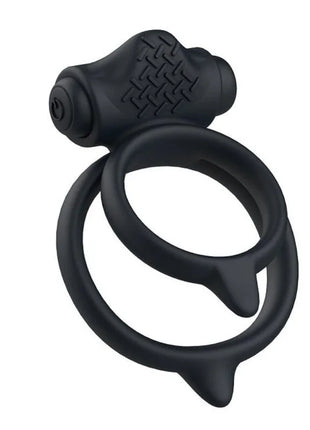 Schwarzer silikon vibrierender ring b swish bcharmed basic plus mit strukturiertem griff und power taste