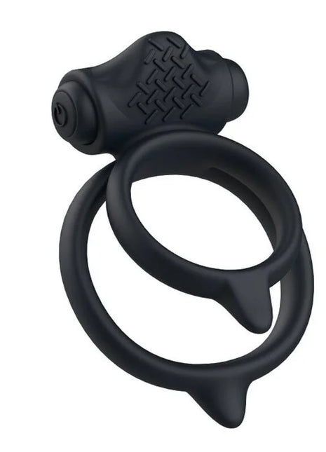 Schwarzer silikon vibrierender ring b swish bcharmed basic plus mit strukturiertem griff und power taste