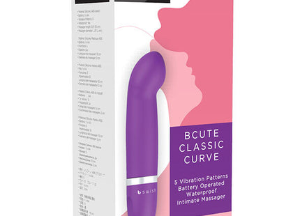 Lila b swish bcute classic curve intimer massager mit silbernem ring nahe der basis für persönliche entspannung