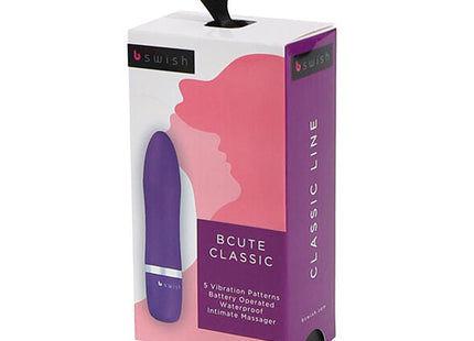 Lila bcute classic intimer massager mit silbernem akzentband in originalverpackung von bswish