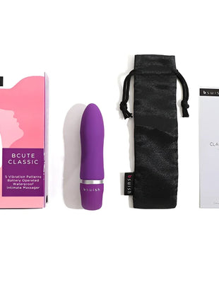 B swish bcute classic flieder intimer massager in lila mit silbernem ring nahe der basis