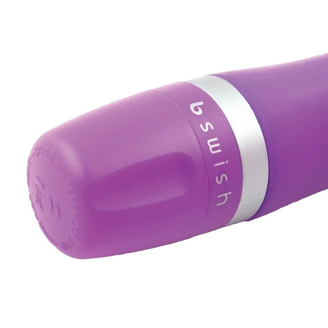 B swish bcute classic flieder lila plastik vibrator mit silbernem ring und eingraviertem swish logo