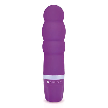 Lila B Swish Bcute Classic Pearl vibrierendes spielzeug mit segmentiertem design und silbernem ring am fuß