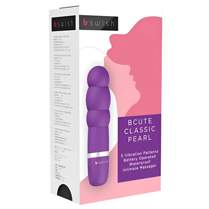 Lila b swish bcute classic pearl massager mit klassischem perldesign und silbernem akzentband, elegant und intim