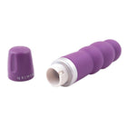 Lila silikon vibrator mit weißer metallbasis und cap mit eingraviertem bush logo b swish bcute classic pearl lilac