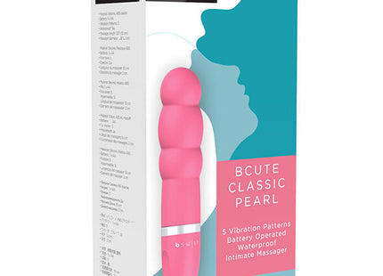 Pink bswish bcute classic pearl intimer massager mit silberband am fuß, silikonmaterial, für entspannende anwendung
