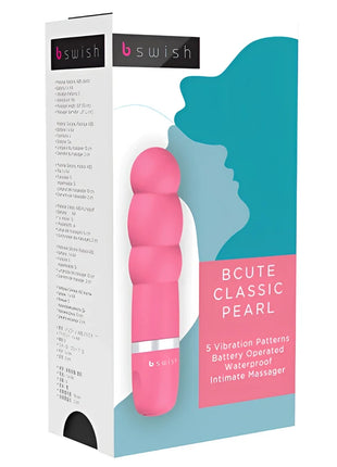 Pink bswish bcute classic pearl intimer massager mit silberband am fuß, silikonmaterial, für entspannende anwendung