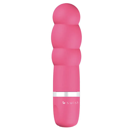 Pink silikon vibratorstab mit silbernem ring und b swish markierung aus der b swish bcute classic pearl pink serie
