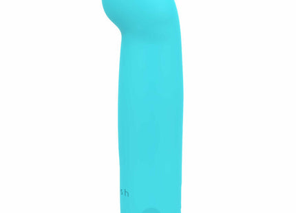Ein eleganter, türkisfarbener bcute curve infinite classic silikon-vibrator von b swish mit geschwungener form