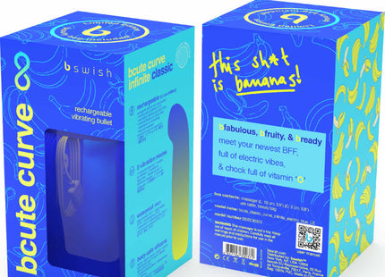 Blau-gelber bananen-motiv karton mit bswish bcute curve infinite classic wiederaufladbarem silikon-vibrator