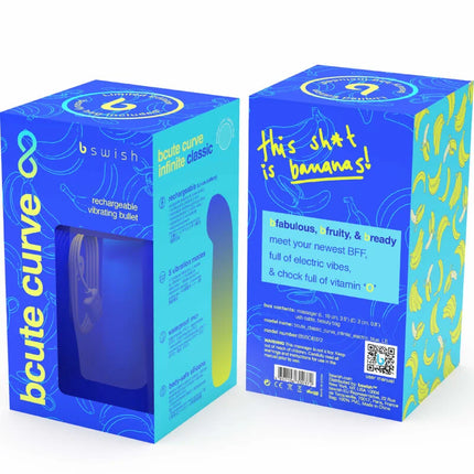 Blau-gelber bananen-motiv karton mit bswish bcute curve infinite classic wiederaufladbarem silikon-vibrator