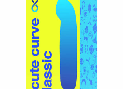 B swish bcute curve infinito klassischer wiederaufladbarer silikonvibrator blau mit orangegelber verpackung
