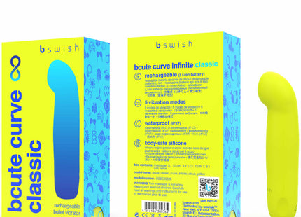 B swish bcute curve infinite klassischer wiederaufladbarer silikonvibrator mit glatter limegrüner oberfläche