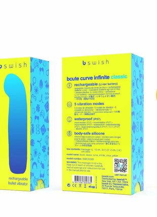 B swish bcute curve infinite klassischer wiederaufladbarer silikonvibrator mit glatter limegrüner oberfläche