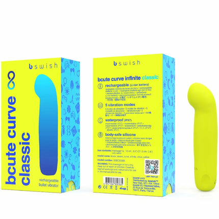 B swish bcute curve infinite klassischer wiederaufladbarer silikonvibrator mit glatter limegrüner oberfläche
