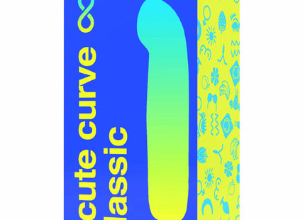 B swish bcute curve klassischer wiederaufladbarer bullet vibrator aus blauem silikon in blau-gelber verlaufverpackung