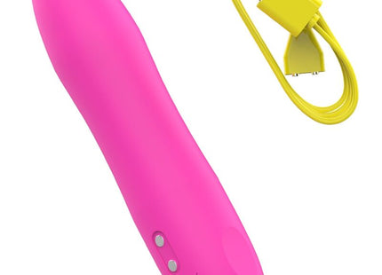 Vibrant pink silikon vibrator bcute infinite heat classic von b swish mit zwei silbernen knöpfen und usb-ladekabel
