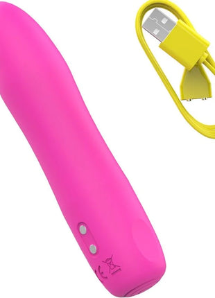Vibrant pink silikon vibrator bcute infinite heat classic von b swish mit zwei silbernen knöpfen und usb-ladekabel
