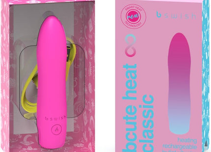 Pink bswish bcute infinite heat classic wiederaufladbarer vibrator mit glatter oberfläche und gelbem ladekabel