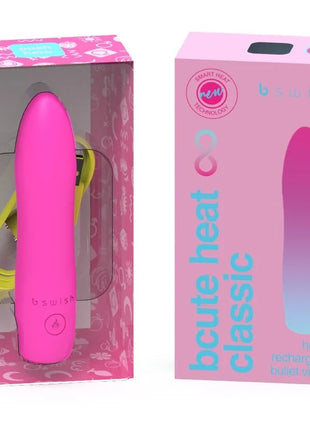 Pink bswish bcute infinite heat classic wiederaufladbarer vibrator mit glatter oberfläche und gelbem ladekabel