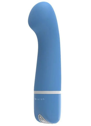 Blauer Silikon-Pleasure-Device mit weißem Band und Markennamen Bswish vom Modell B DesiRed Deluxe Curve