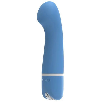 Blauer Silikon-Pleasure-Device mit weißem Band und Markennamen Bswish vom Modell B DesiRed Deluxe Curve