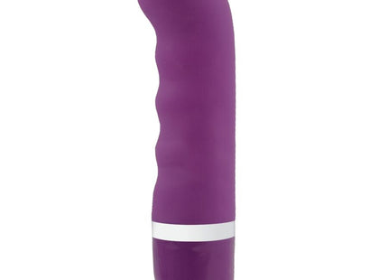 Lila silikonvibrationsstab b swish bdesired deluxe pearl royal flieder mit weißem akzentband am fuß