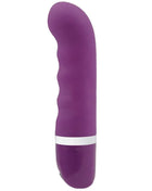 Lila silikonvibrationsstab b swish bdesired deluxe pearl royal flieder mit weißem akzentband am fuß