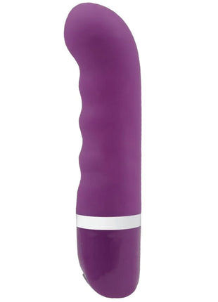 Lila silikonvibrationsstab b swish bdesired deluxe pearl royal flieder mit weißem akzentband am fuß