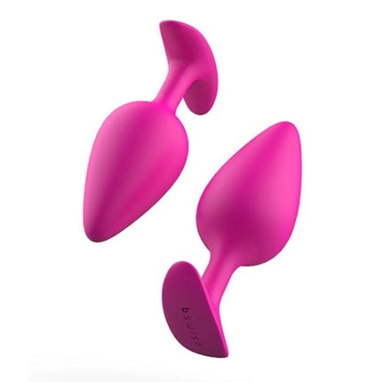 Vibrante pinke silikon prostata plug mit glattem design und herzförmiger basis von B swish basic plus magenta