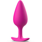 Ein lebhaft pinker, glatter silikon-prostatastöpsel mit konischem design und stabilem grund, b swish bfille basic plus magenta
