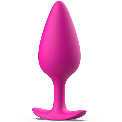 Ein lebhaft pinker, glatter silikon-prostatastöpsel mit konischem design und stabilem grund, b swish bfille basic plus magenta