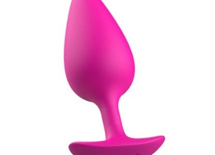 Ein lebhaft pinker silikon-prostatastöpsel bawdy mit glatter oberfläche und gebogenem sockel in magenta