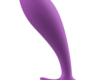 Lila silikon analplug mit glattem, gebogenem design und abgerundetem sockel b swish bfille basic prostatic plug orchidee