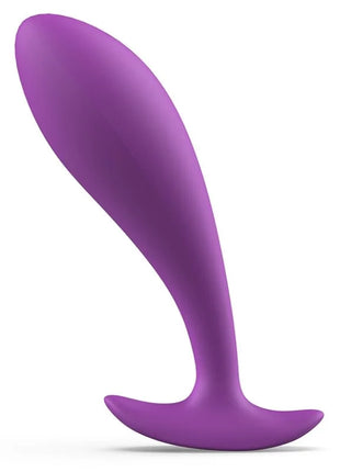 Lila silikon analplug mit glattem, gebogenem design und abgerundetem sockel b swish bfille basic prostatic plug orchidee