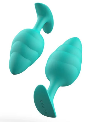 Teal silikon analplug mit glatter, konischer form und abgeflachtem sockel von b swish bfilled basic türkis