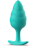 Tealfarbenes bswish bfilled basic türkiser butt plug mit muschelförmigem design, silikonoberfläche und flachem sockel
